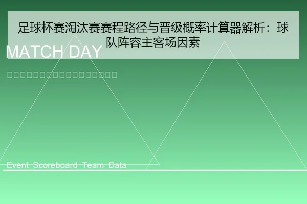 足球杯赛淘汰赛赛程路径与晋级概率计算器解析：球队阵容主客场因素